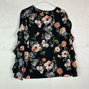 Ava + Viv Floral Black Blouse size 1X